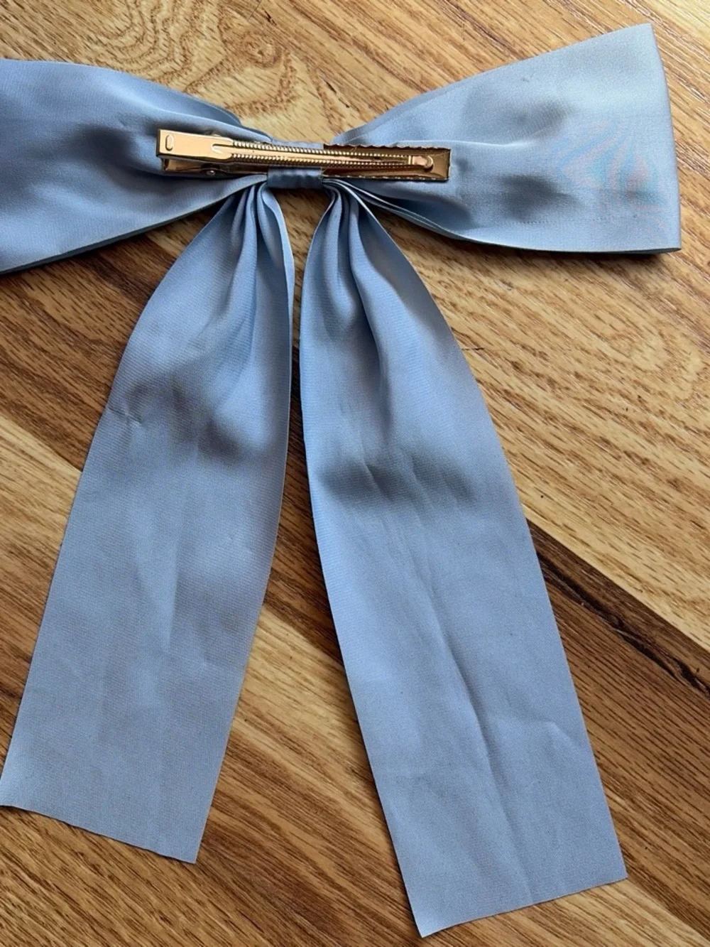aerie Light Blue Satin Bow Hair Clip